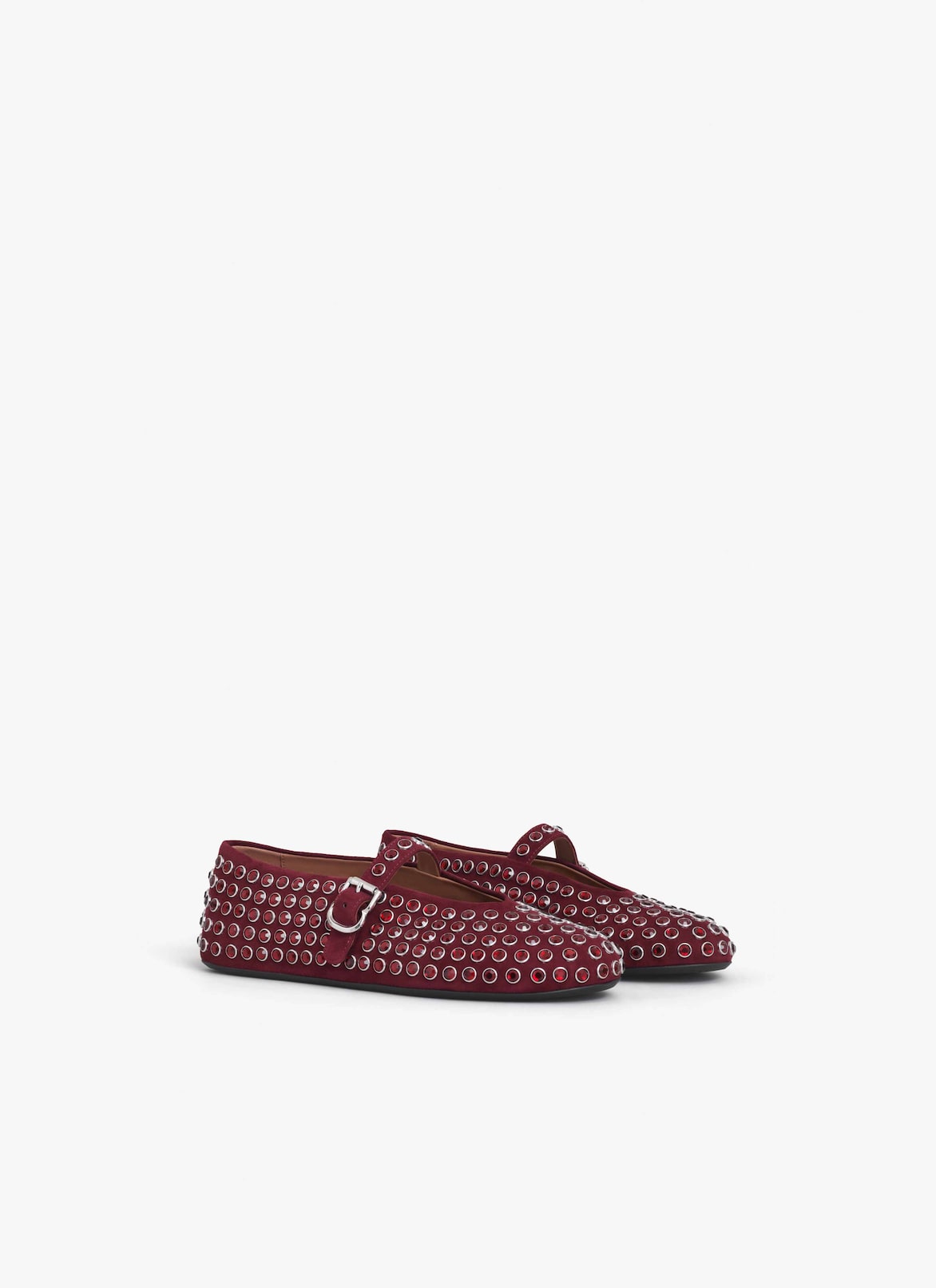 STRASS BALLET FLATS ALAÏA GARNET RED STRASS BALLET FLATS